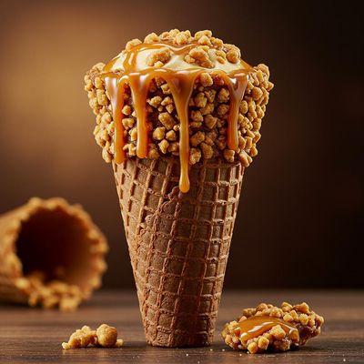 Butter Scotch Crunch Cone